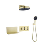 Built in Wall Concealed Mount Chrome Plated Brass Rainfall High Pressure Douche Thermostatic Shower Set