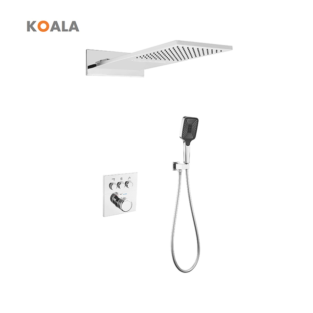 Modern 3-Function Concealed Matte Black Shower Faucet Set