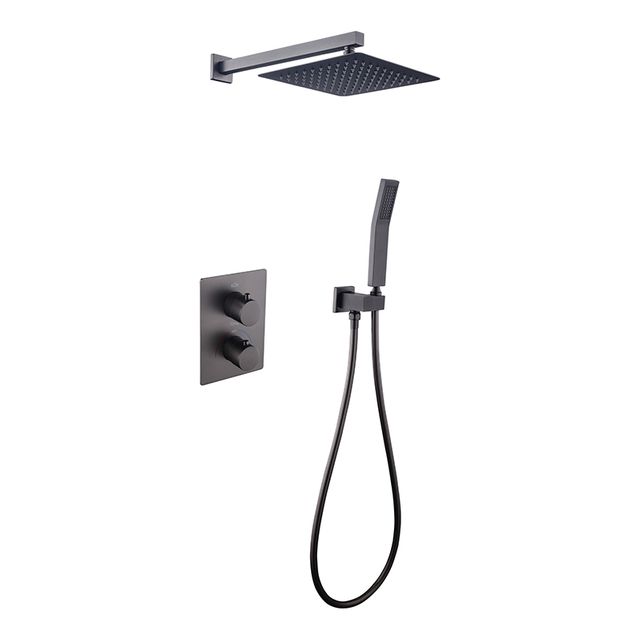 Modern Bathroom Stylish Black Waterfall Shower Faucet Set 
