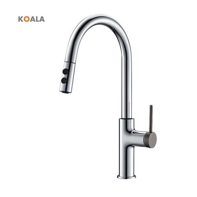 High Quality Single Handle Brass Mixer Stainless Steel Faucet Pull-Down Deck Mounted Kitchen Tap