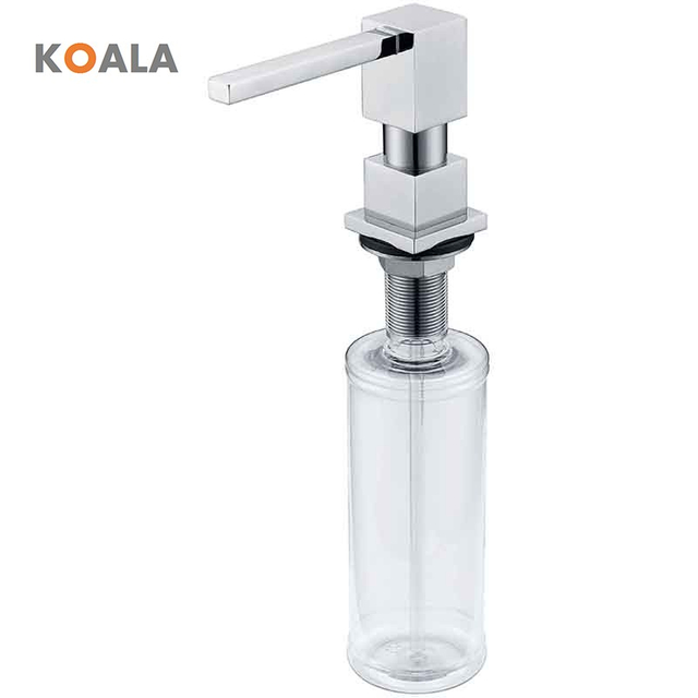 Bathroom Kitchen Sink Stainless Steel Plastic Liquid Soap Dispenser 