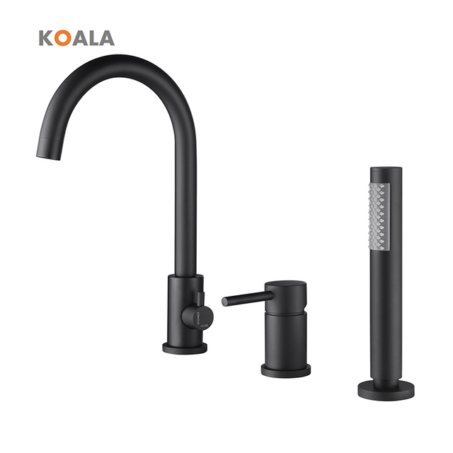 Elegant Brass 3 Hole Bathtub Faucet with Shower