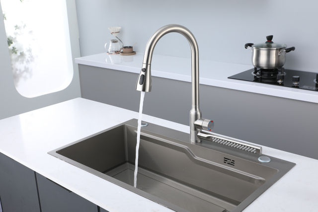 Stainless Steel 304 Water Tap Modern Taps Brass Pull Down Sprayer Kitchen Mixer Sink Faucet