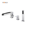 Modern Matt Black Handheld Faucet 3 Hole Bathroom Shower Set 