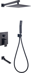 OEM Factory Brass Chrome Finish Pressure Balance Square Bathroom Wall Mount Shower Faucet System