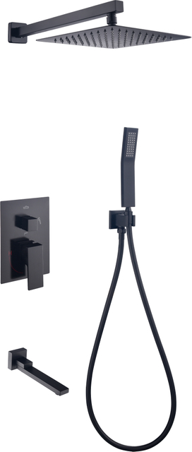 OEM Factory Brass Chrome Finish Pressure Balance Square Bathroom Wall Mount Shower Faucet System