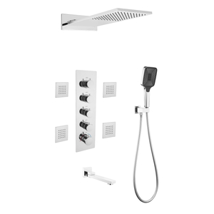 High-End Brass Shower Set with Thermostatic Valve for Bathroom Shower Faucet