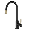 Chinese Factory Copper Single Handle Brushed Golden Kitchen Faucet with Pull Down Sprayer