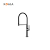Modern Design Stylish Flexible Gun Grey Pull Down Kitchen Faucet with Brass Finish
