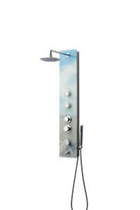 Stainless Steel 304 Black Faucet Shower Panel Set with Waterfall Rainfall Shower Head