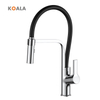Modern Single-Hole Brass Kitchen Tap Hot&Cold Pull Down Wash Basin Faucet with Adjustable Spray Silver Plating