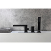 Modern Matt Black Handheld Faucet 3 Hole Bathroom Shower Set 