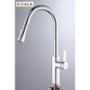 Modern Single Hole Handle Gray Hot and Cold Mixer Kitchen Sink Faucet with Pull Down Sprayer
