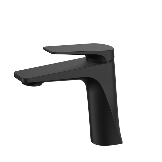 Modern Matte Black Bathroom Sink Faucet Mixer Tap Single Handle Brass Basin Mixer Hot and Cold Water Mixer