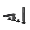 Stylish Handheld Shower 4 Hole Side Mounted Bathtub Faucet 
