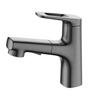 Factory Supplier Contemporary Black Brushed Gold Chrome Pull-out Bathroom Basin Faucet