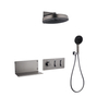 Built in Wall Concealed Mount Chrome Plated Brass Rainfall High Pressure Douche Thermostatic Shower Set