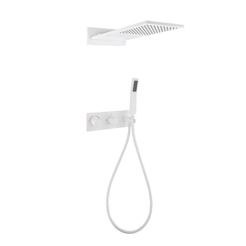 飞雨横装旋转两功能白色方