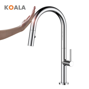 Brass Black Chrome Smart Touch Pull Down Faucet
