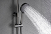 Modern Brass Shower Mixer Unique Shape Hot Cold Water Mixer Contemporary Grey Shower System