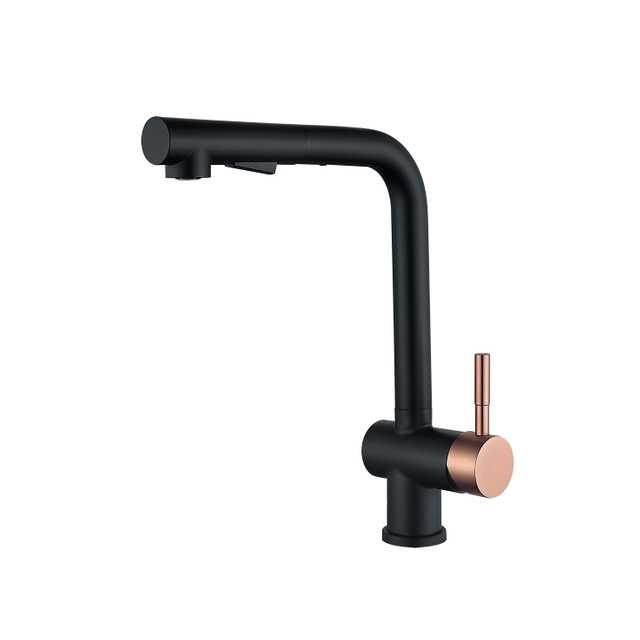 Hot Sale Water Tap Modern Matte Black Chrome Copper Pull out Kitchen Faucet Tap for Farmhouse Sinks