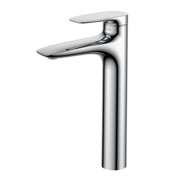 Fashion High Style Black Bathroom Single Handle Brass Lengthen Washbasin Tap Deck Mounted Basin Mixer Faucet