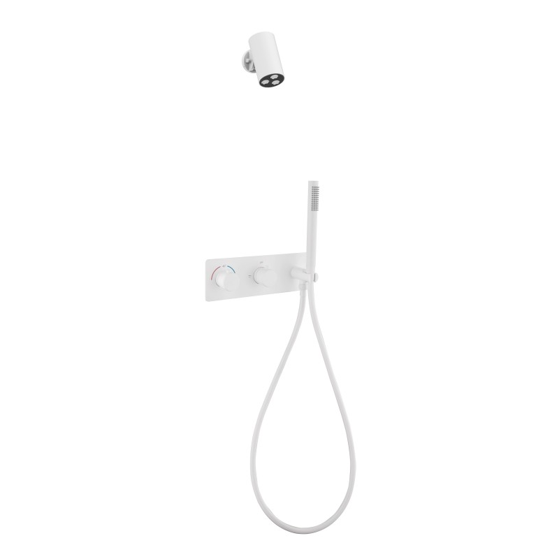 射灯横装旋转两功能白色圆